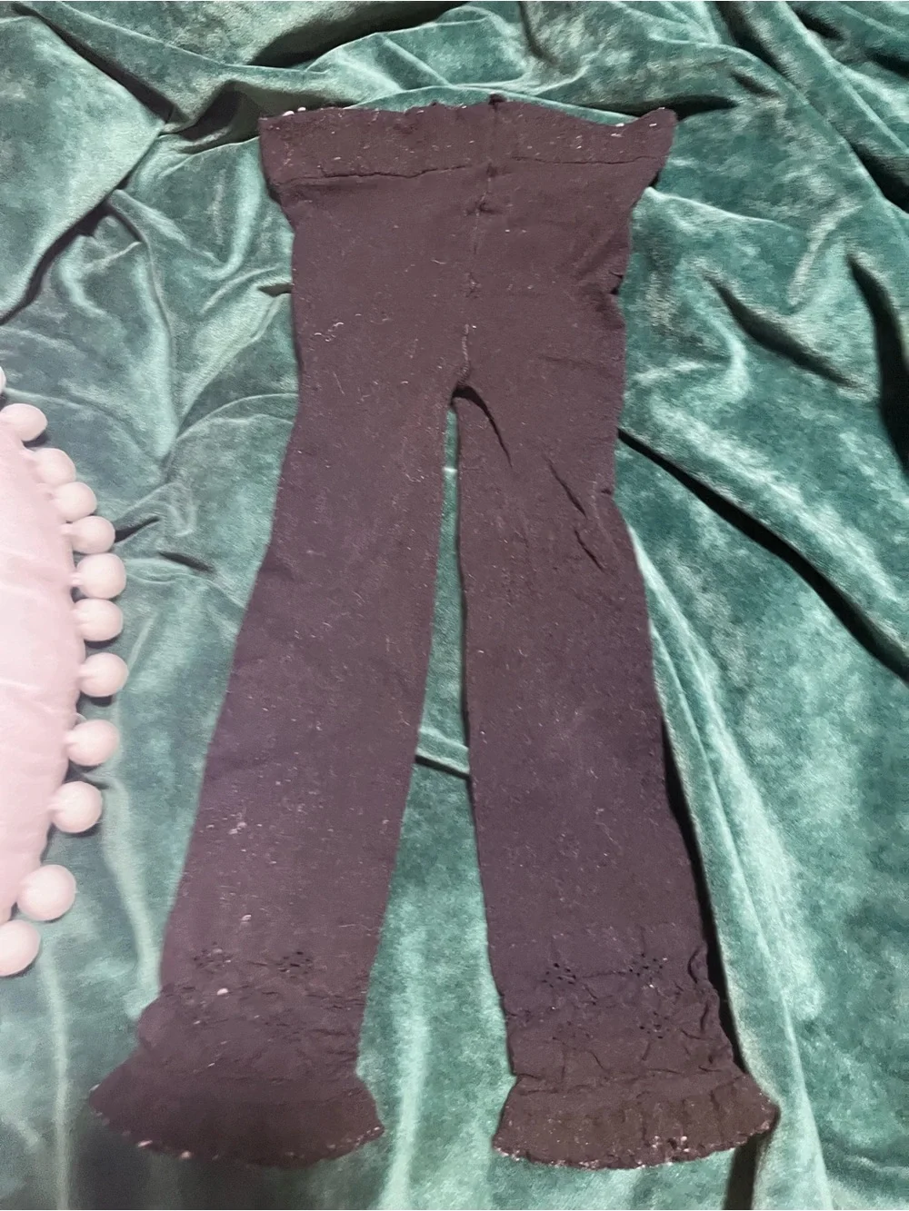 Black Girls' Ruffle Hem Leggings